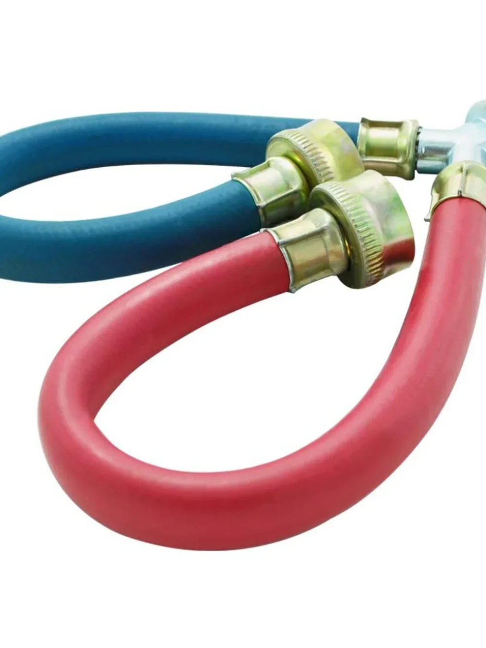Rubber Washing Machine Y Mixer Hose Connector, Hot and Cold Color Coded, 3/4
